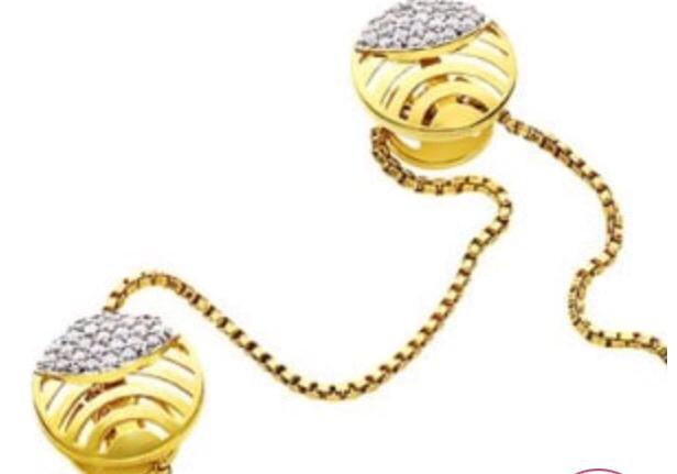 Textured Gold Diamond Dome Cufflinks
