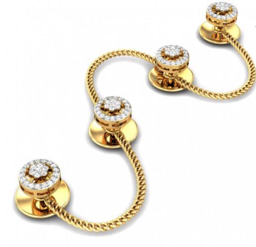 Premium Diamond Halo Chain Cufflinks