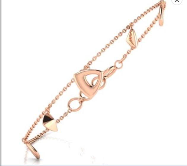Rose Gold Geometric Triangle Charm Bracelet