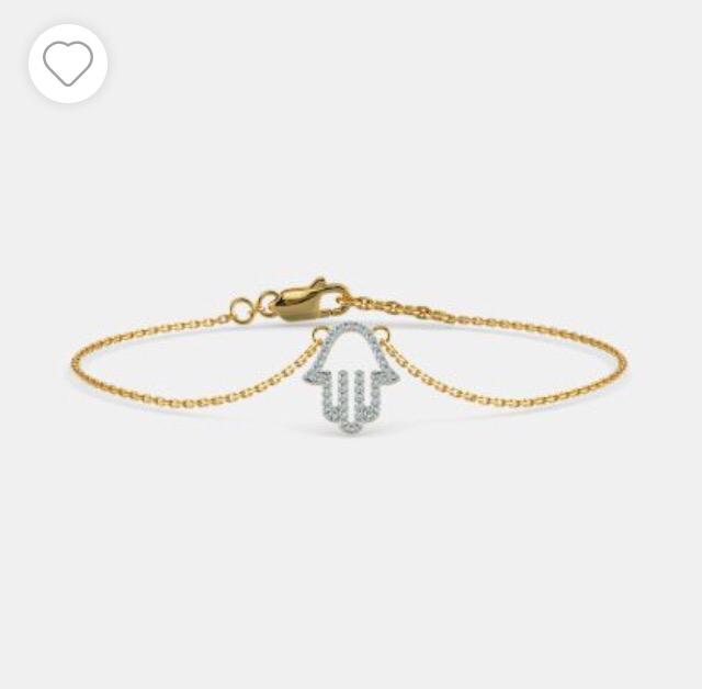 Gold Hamsa Hand Diamond Chain Bracelet