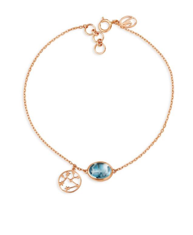 Rose Gold Blue Topaz Bracelet